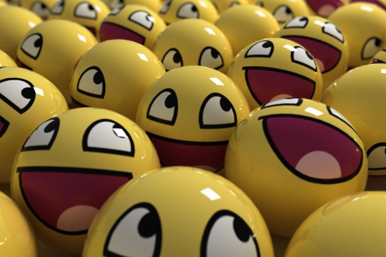 Шарики - счастливые лица онлайн-пазл