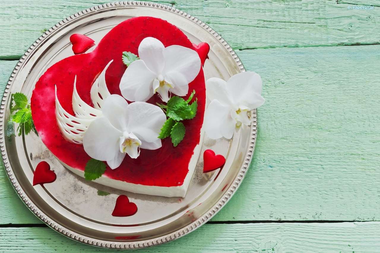 Szív alakú torta online puzzle