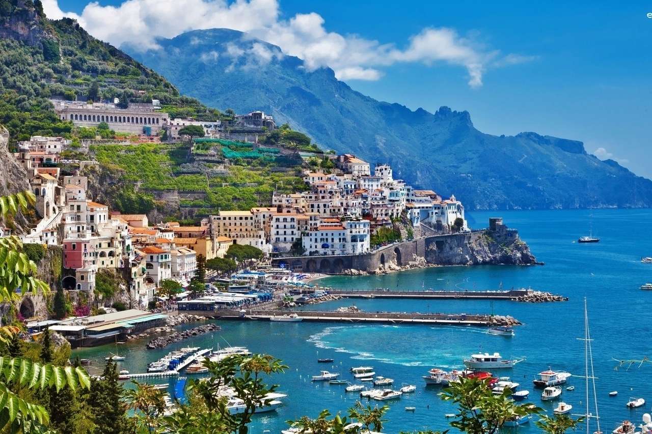 Kust, Italië, zee, amalfi legpuzzel online