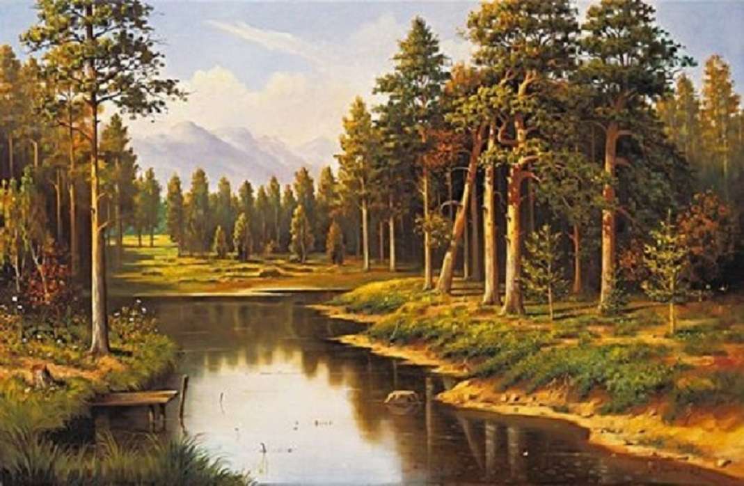 Paesaggio della foresta. puzzle online