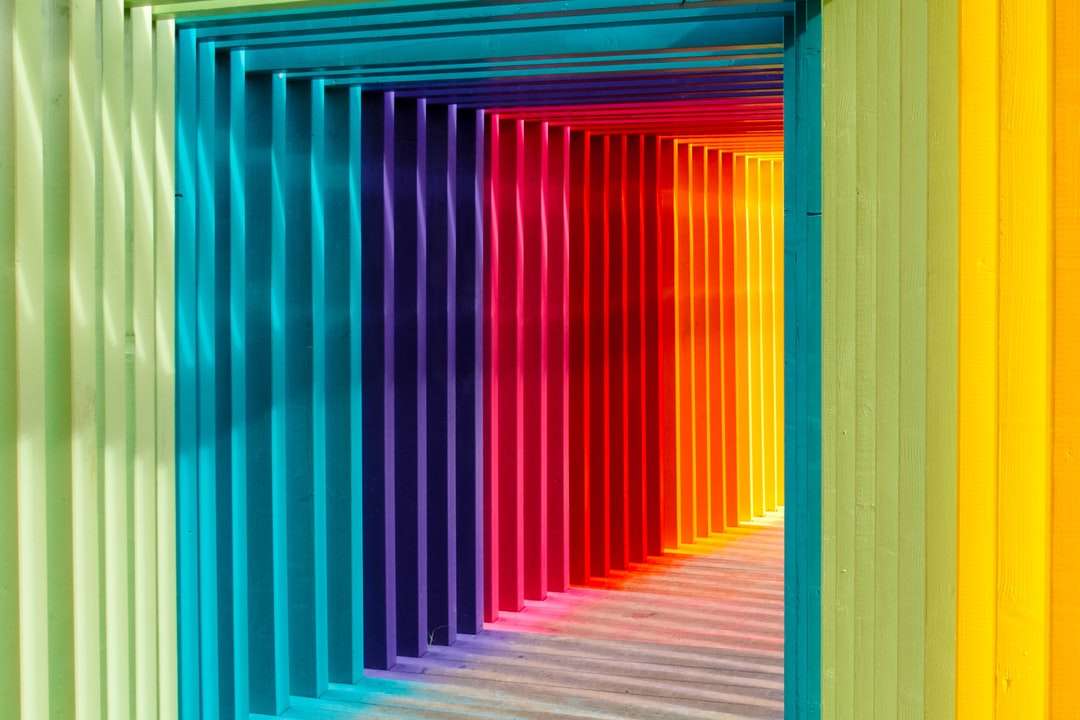 Parede multicolorida em fotografia de foco rasa puzzle online