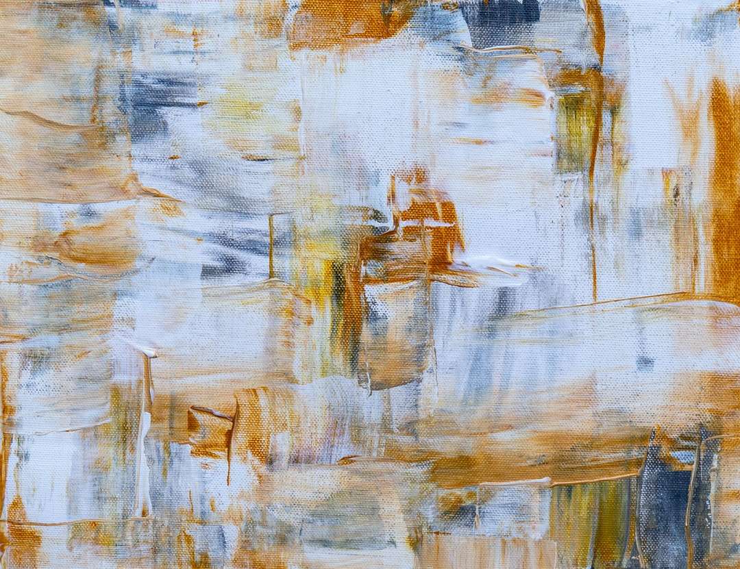 Blå och gul abstrakt målning pussel på nätet