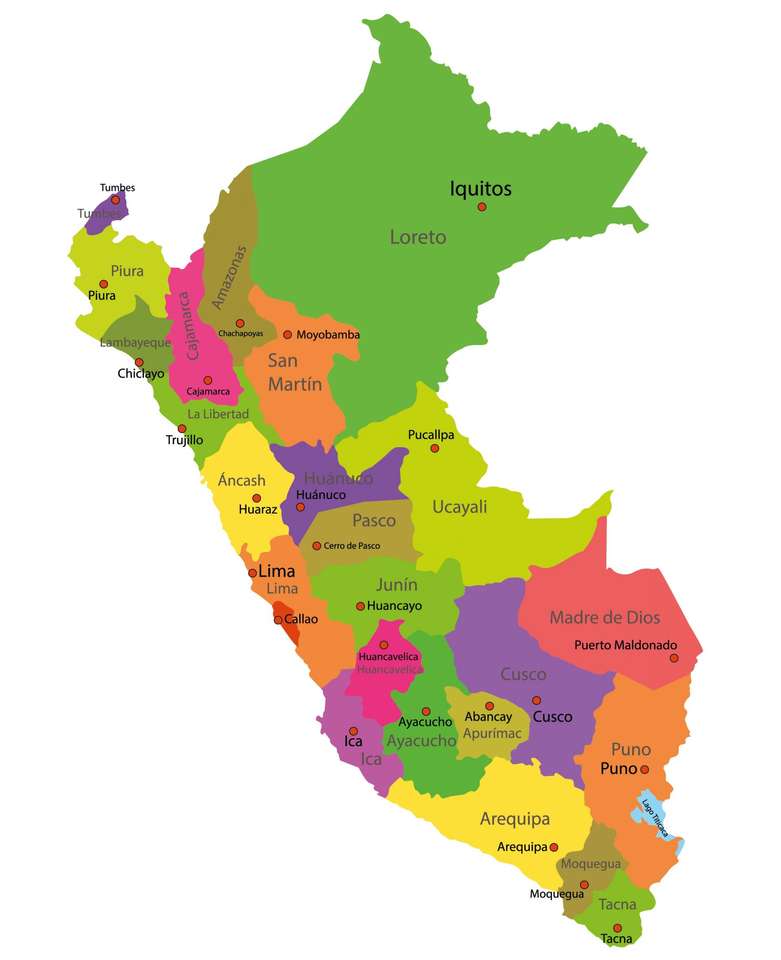 Карта Перу пазл онлайн