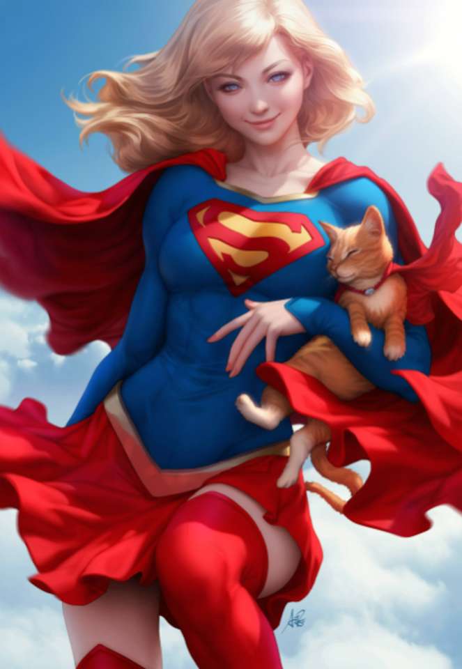 Supergirl mit Streaky. Online-Puzzle