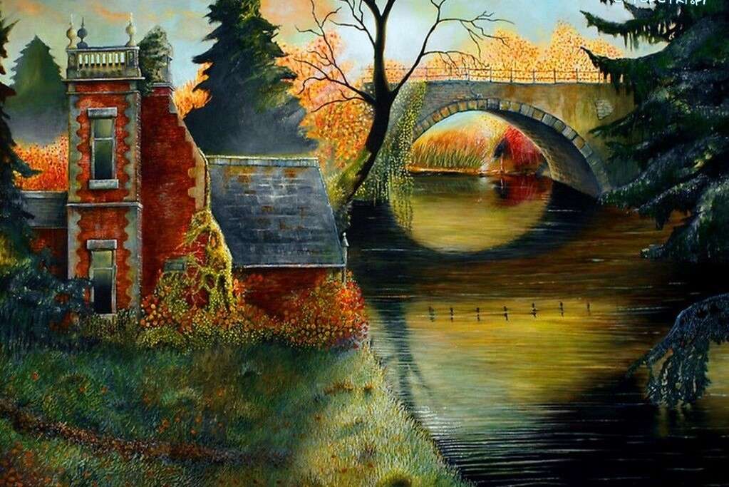 Old bridge over the river jigsaw puzzle online