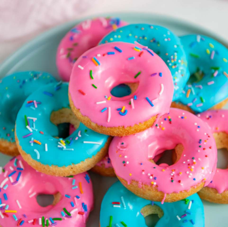 Donuts rosa e blu puzzle online