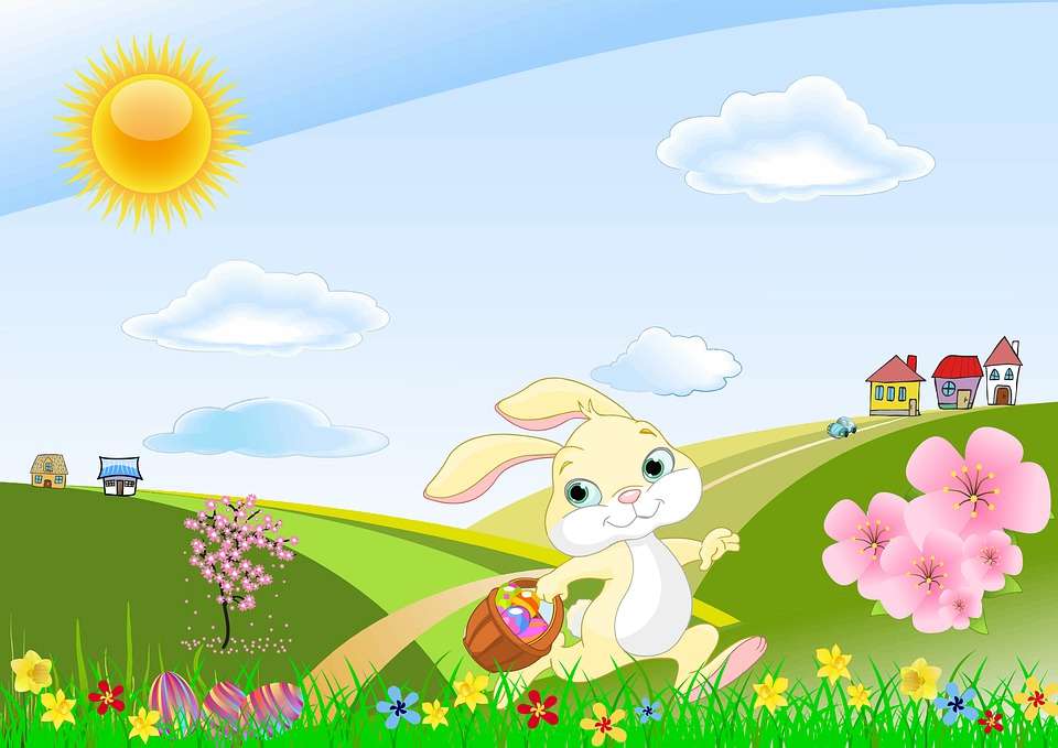 Picture - rabbit on the meadow jigsaw puzzle online
