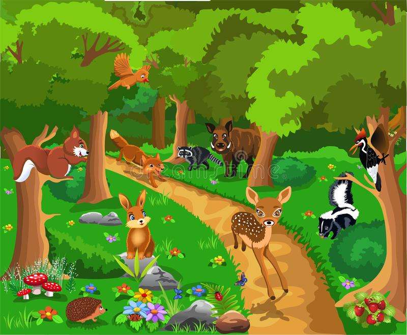 Wald und Ökosystem. Puzzlespiel online