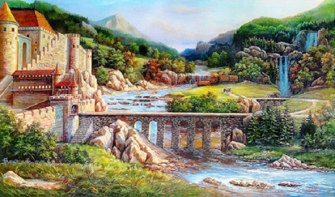 Paesaggio dipinto. puzzle online