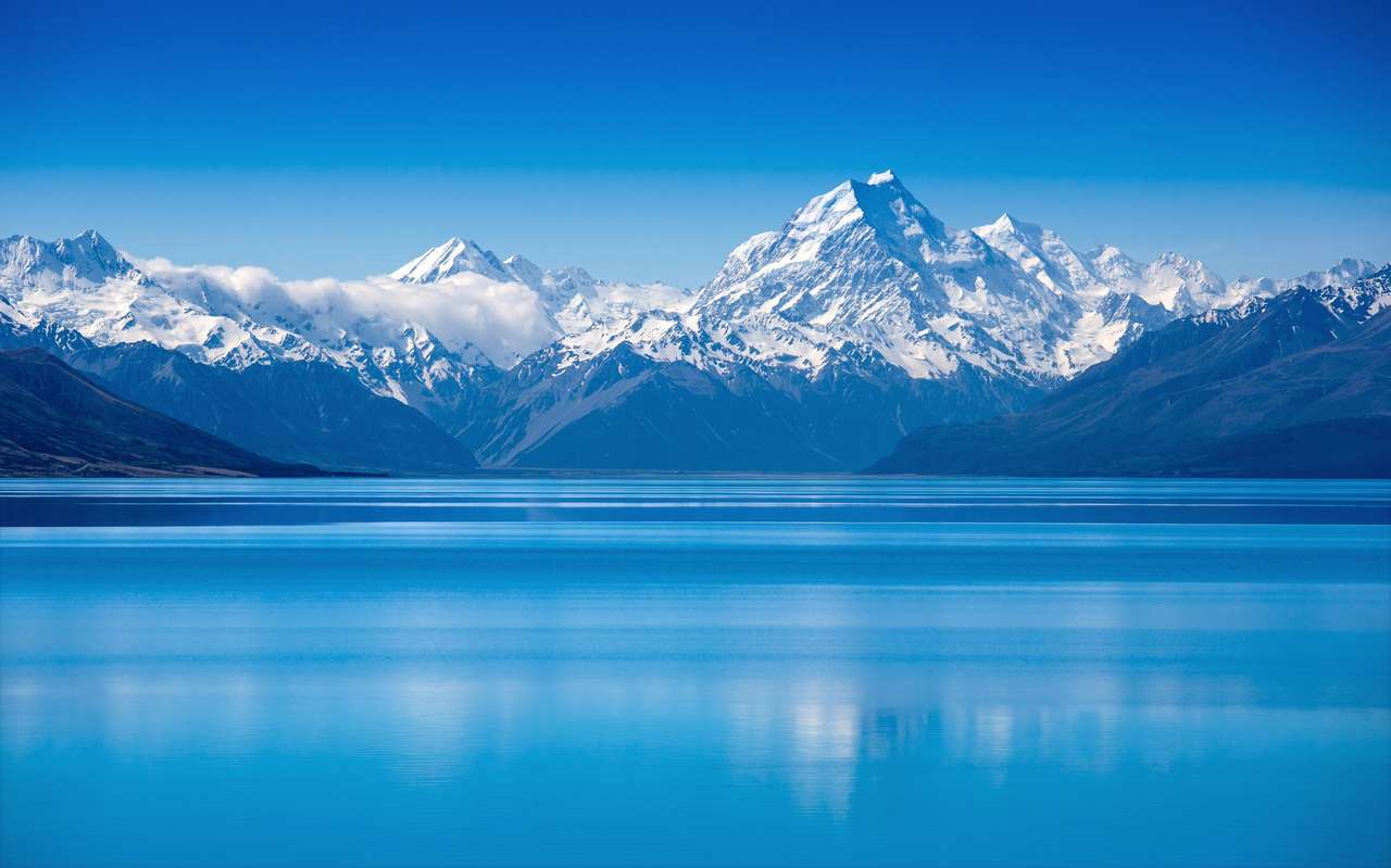Озеро Пукаки, ​​Южный остров, Новая Зеландия онлайн-пазл