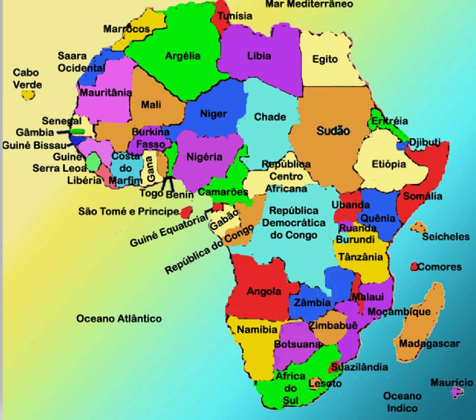 Země Afriky online puzzle