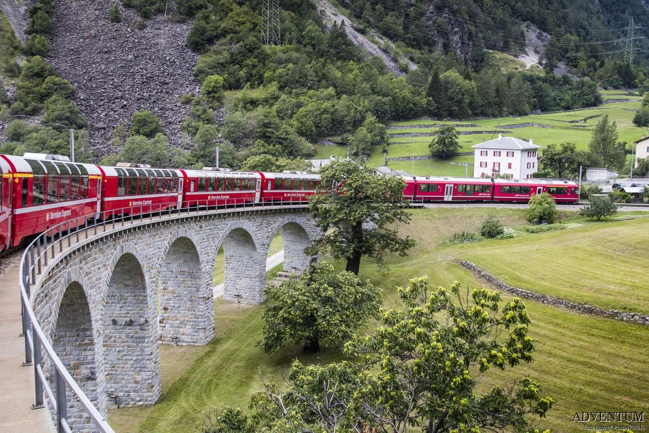 Альпи, панорамний поїзд онлайн пазл