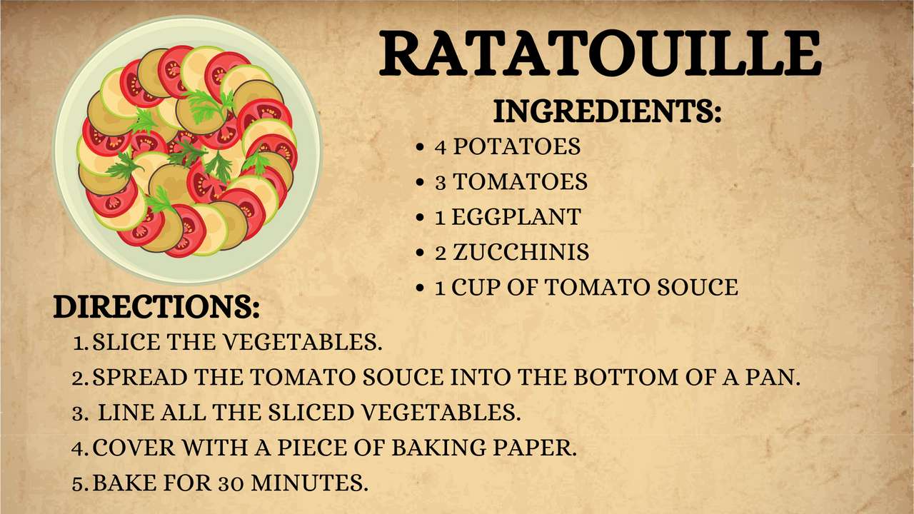 Ricetta Ratatouille puzzle online