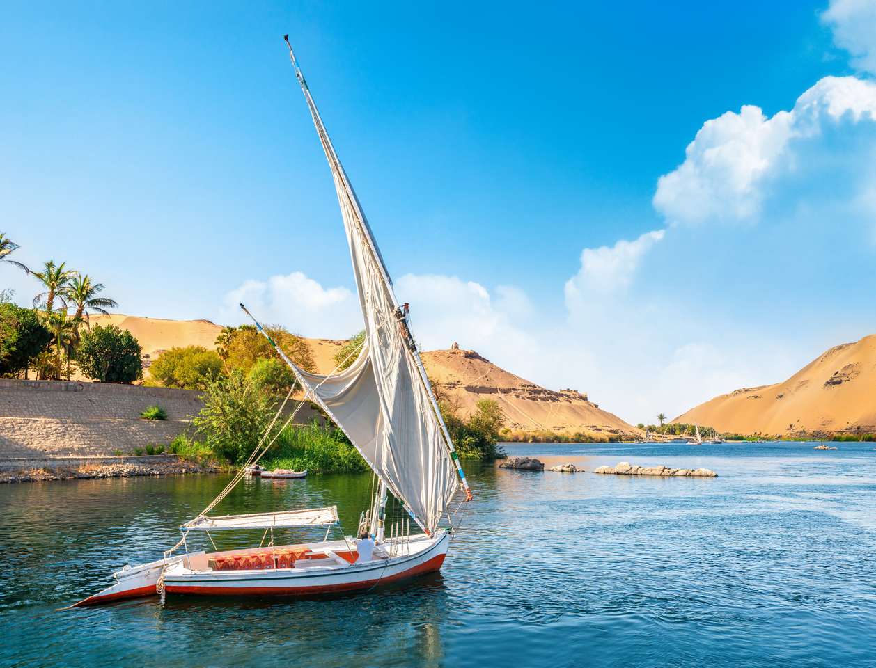 Beau Nil à Aswan puzzle en ligne