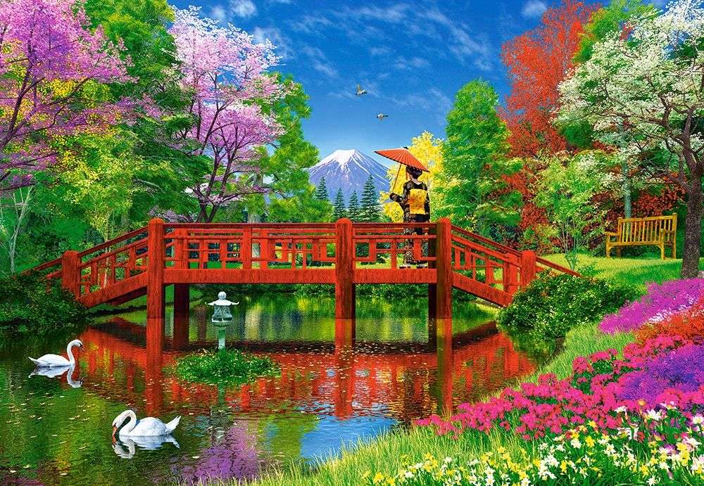 日本の色とりどりの庭 オンラインパズル