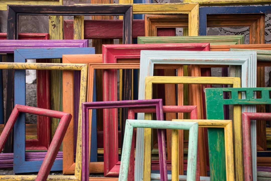 Ποικιλία από ξύλινα πλαίσια χρώματος παζλ online
