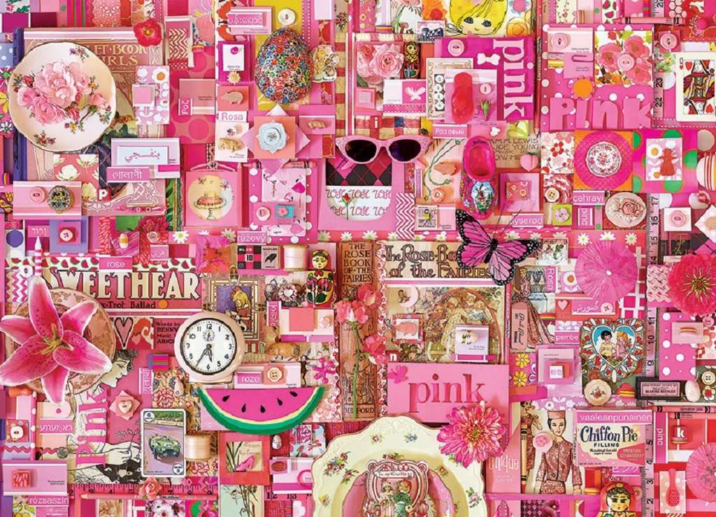 Collage rosa puzzle online