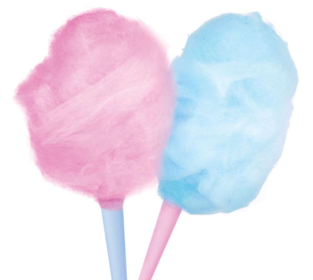Розови и сини памучни бонбони онлайн пъзел