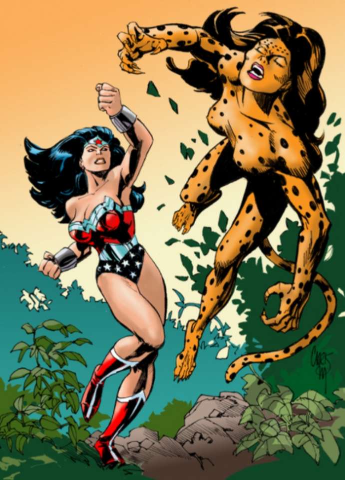 Mujer maravilla vs guepardo rompecabezas en línea