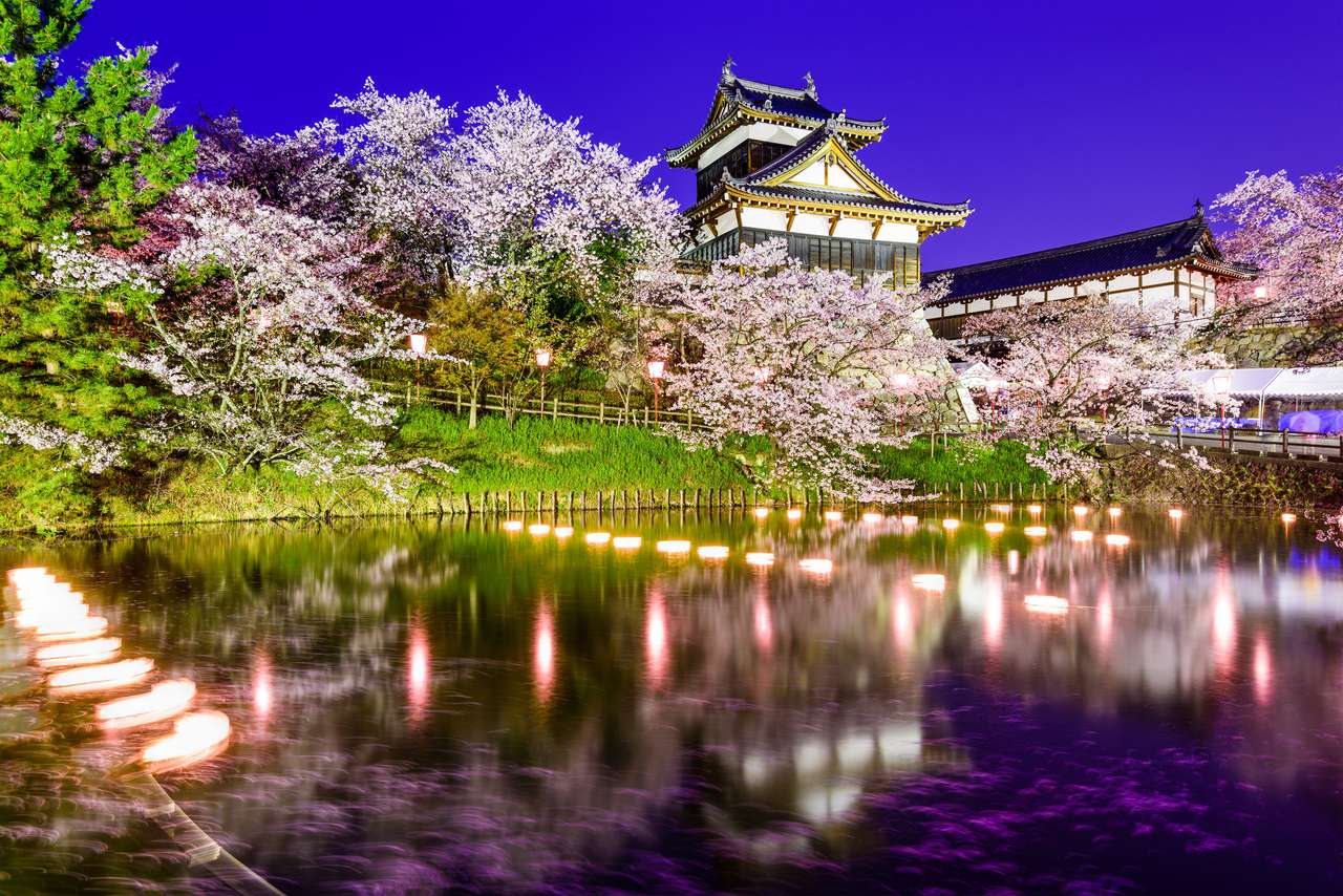 Nara, Japan in der Castle Koriyama in der Frühlingszeit. Puzzlespiel online