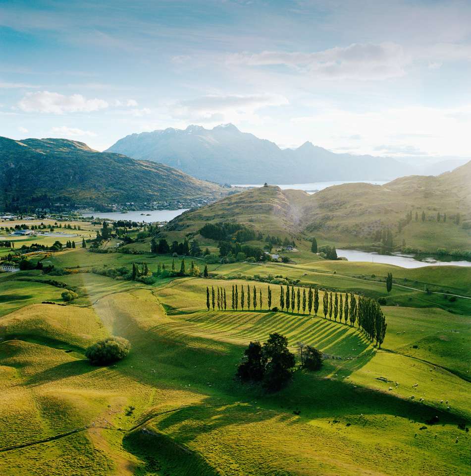 Езера и южни Алпи, Южен остров, Нова Зеландия онлайн пъзел