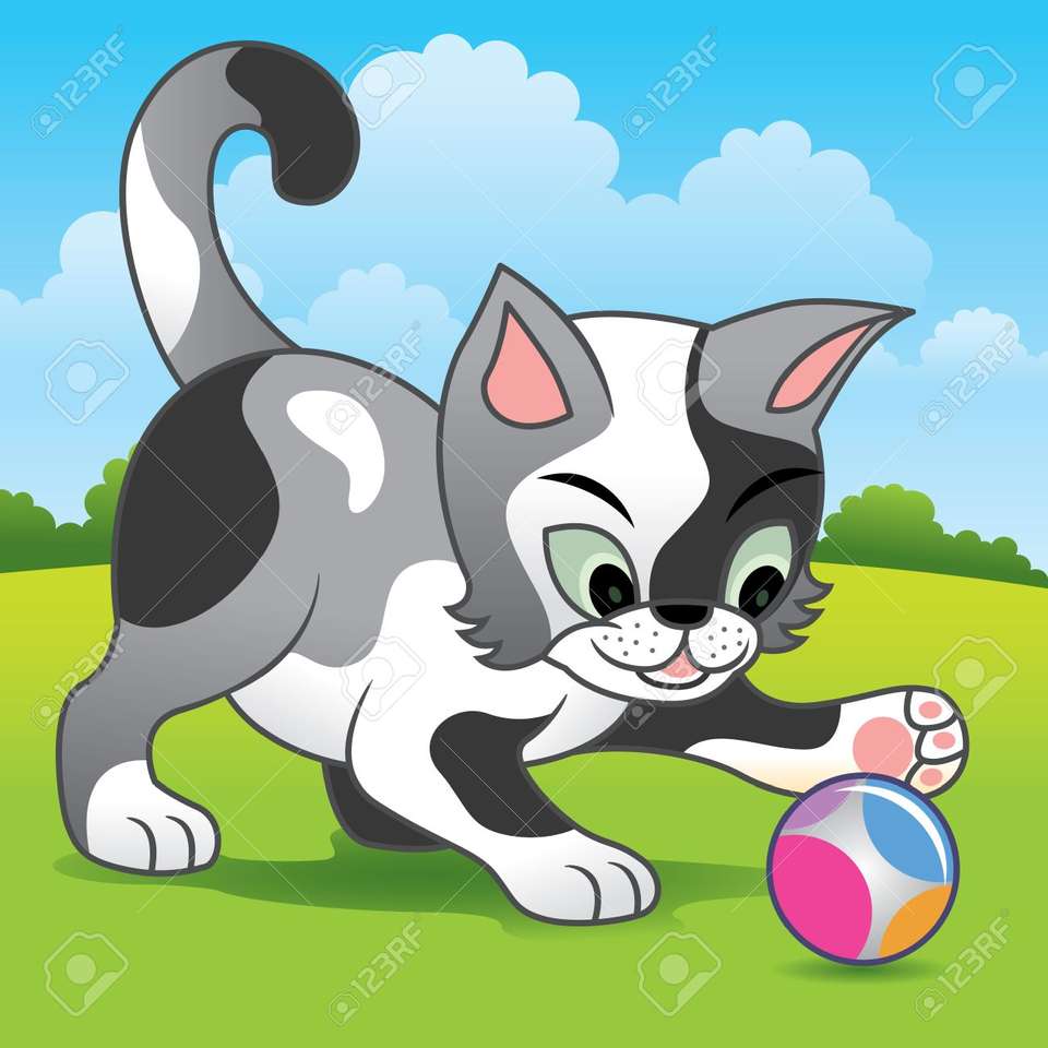 Kitten Joacă Ball. jigsaw puzzle online