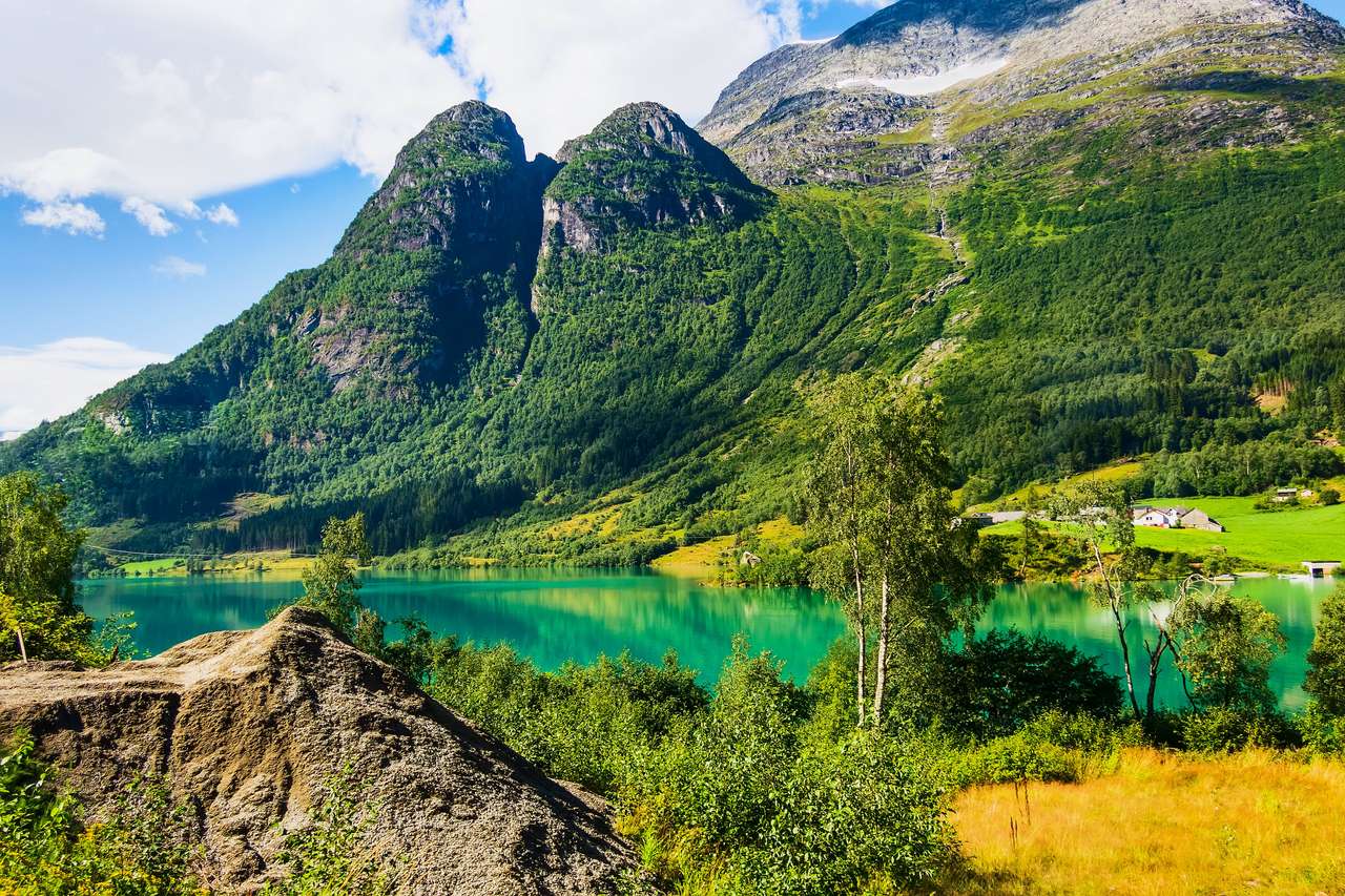 Норвегия Нордфьорд-фьорд онлайн-пазл