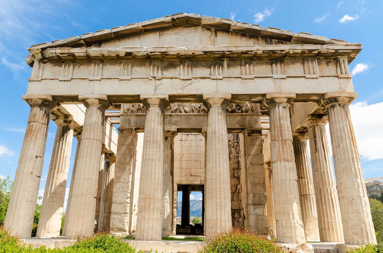 Temple d'Héphaïstos dans l'ancienne Agora, Athènes, Grèce. puzzle en ligne