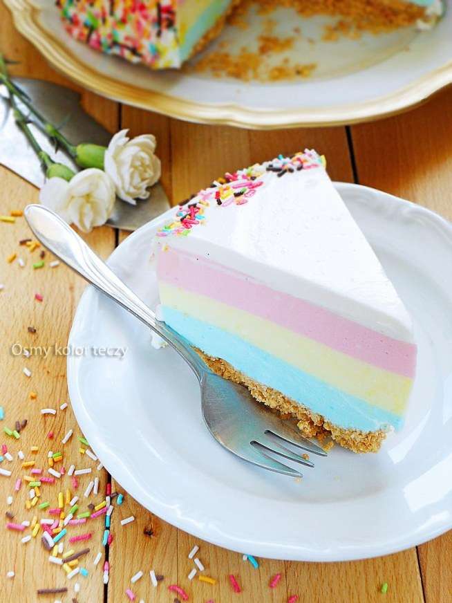 Barevný tvarohový koláč studený skládačky online