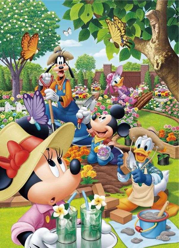 Mickey, Minnie, Donald, Daisy, Goofy pussel på nätet