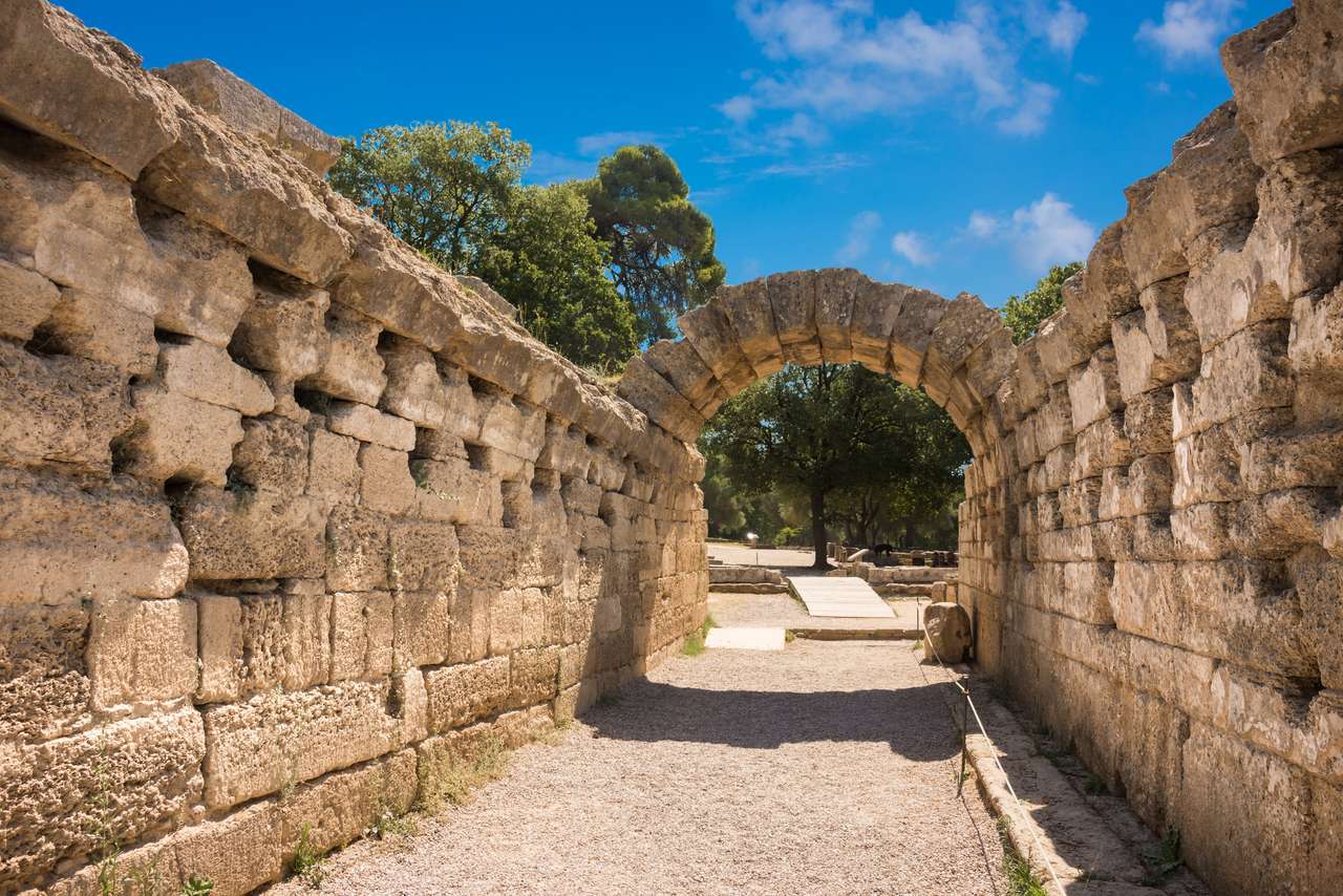 Entrance to the original stadium in Olympia jigsaw puzzle online