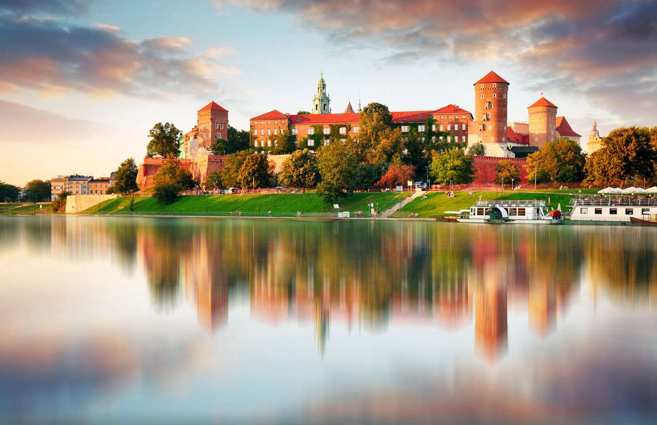 Вавелски хълм със замък в Краков онлайн пъзел