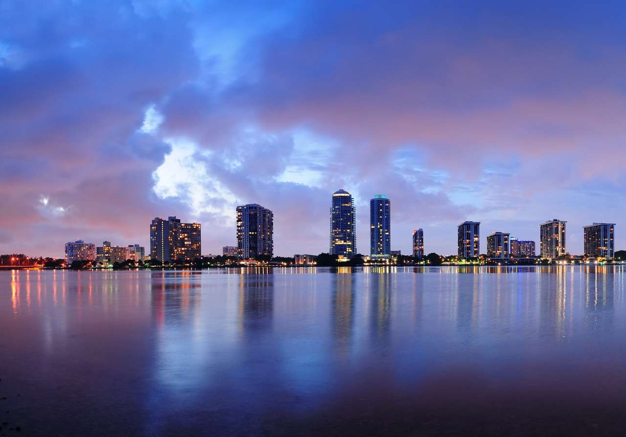 Skyline van de stad Miami online puzzel