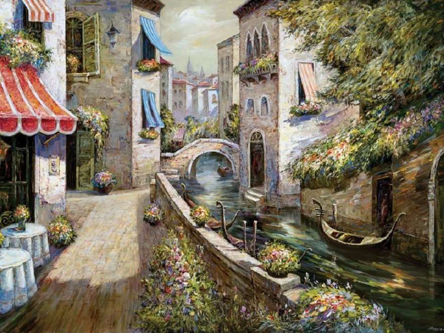 Venedig gemalt. Puzzlespiel online