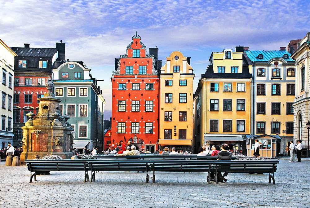 Maisons de ville en Suède puzzle en ligne
