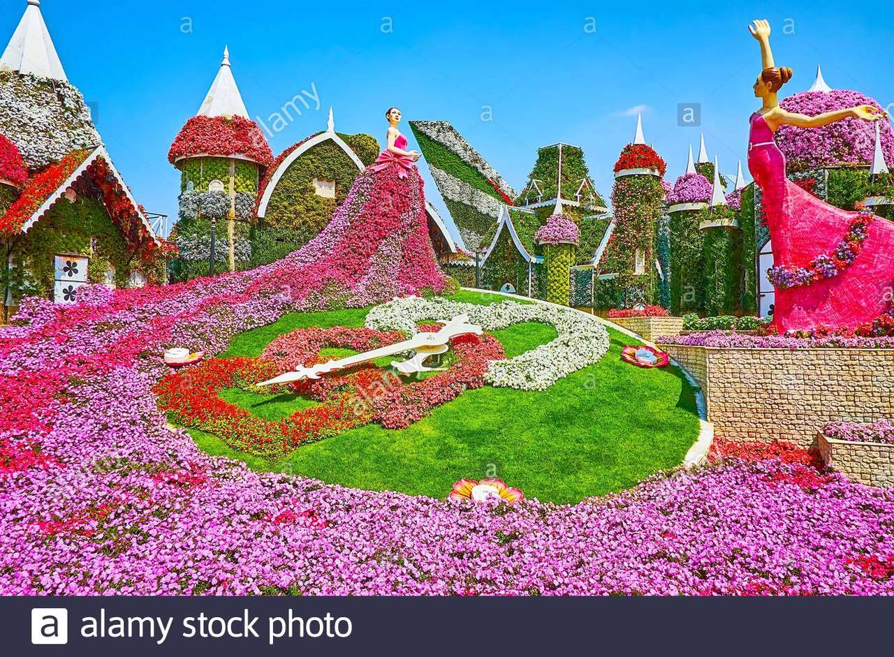 Цветочный сад Дубая онлайн-пазл