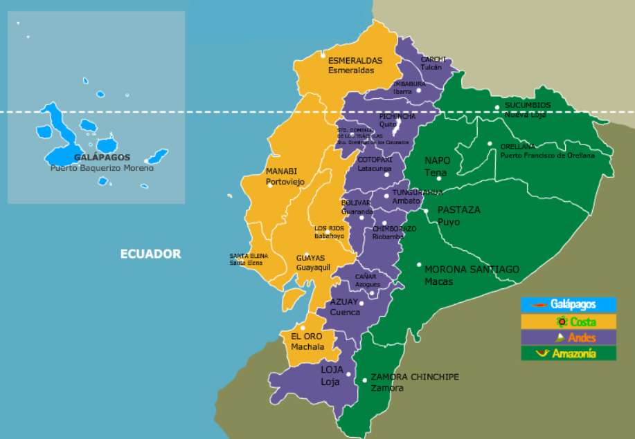 Regiones del Ecuador rompecabezas en línea