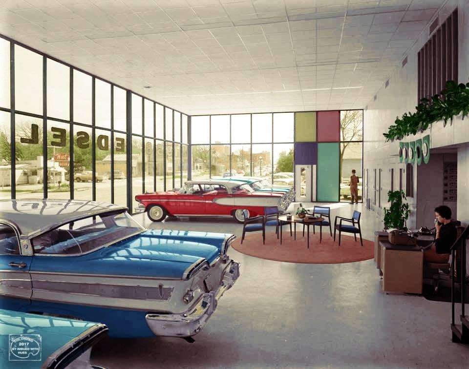 1958 Edsels, дилерский центр Swearingen Brothers Edsel онлайн-пазл