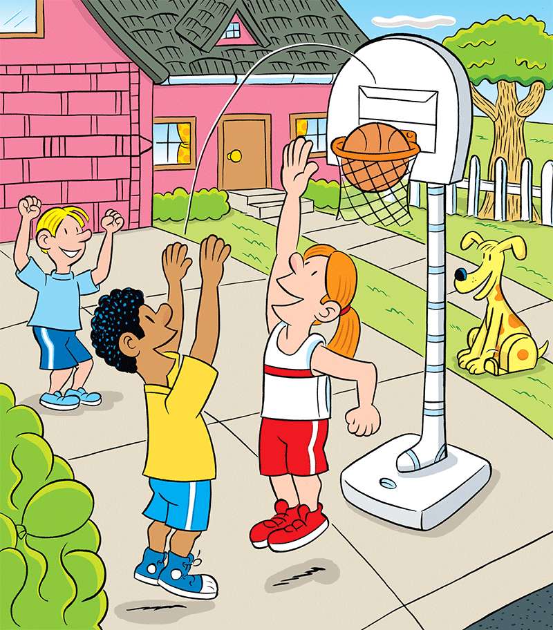 děti hrající basketbal skládačky online
