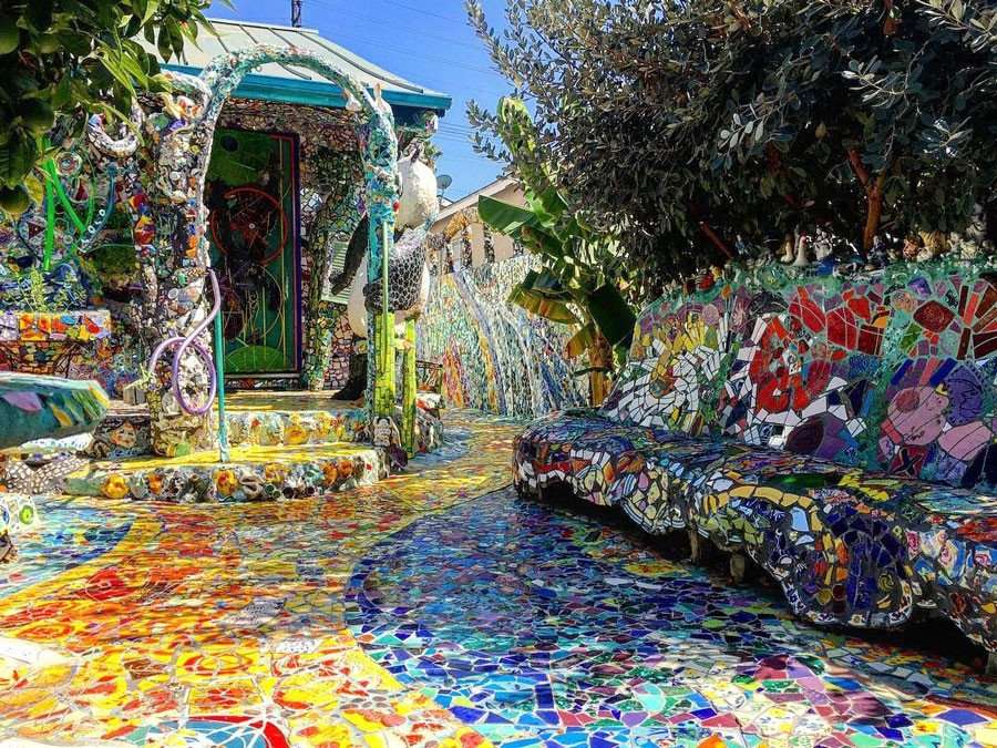 Vícebarevný mozaikový dům online puzzle