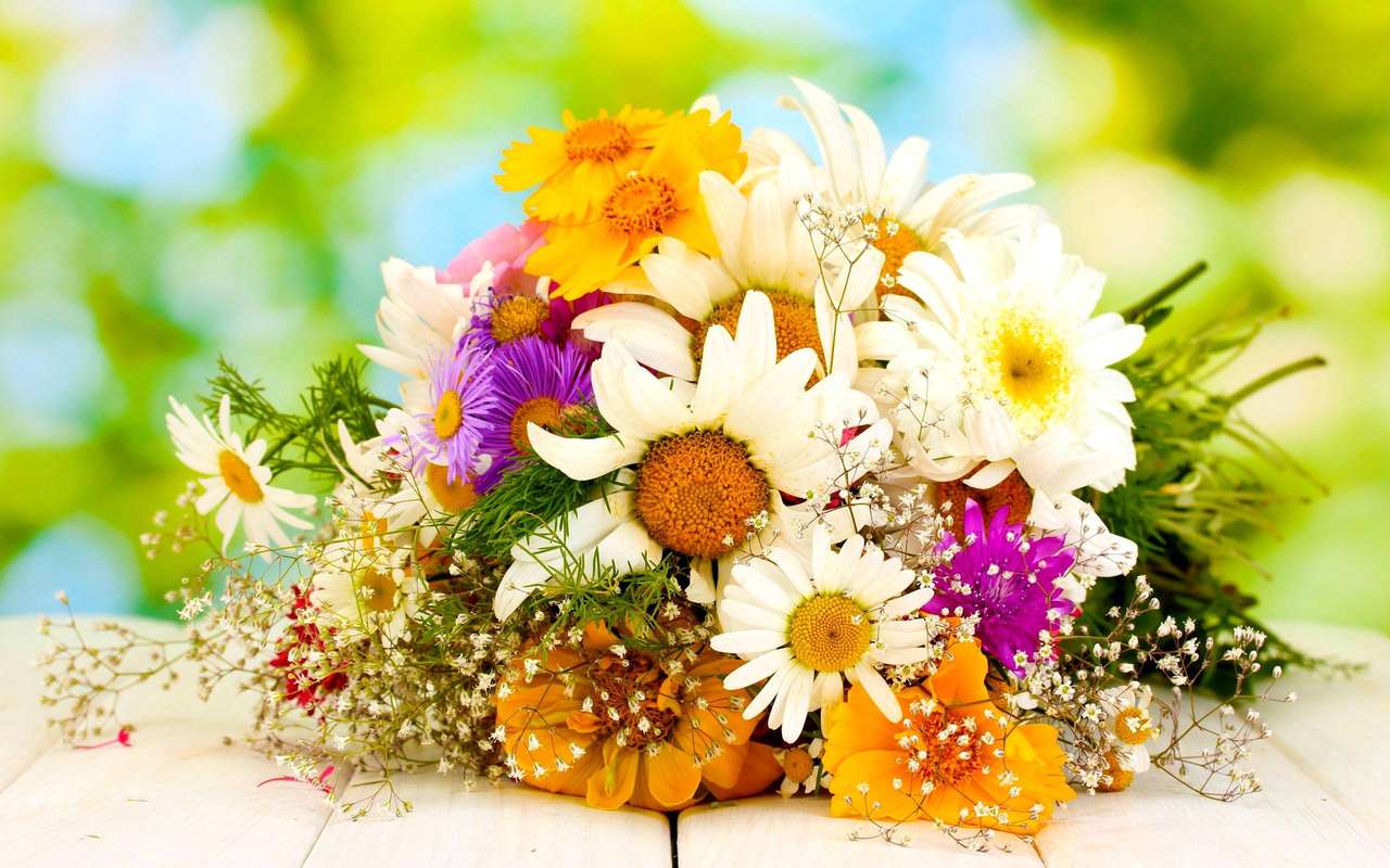 bouquet con fiori di campo puzzle online
