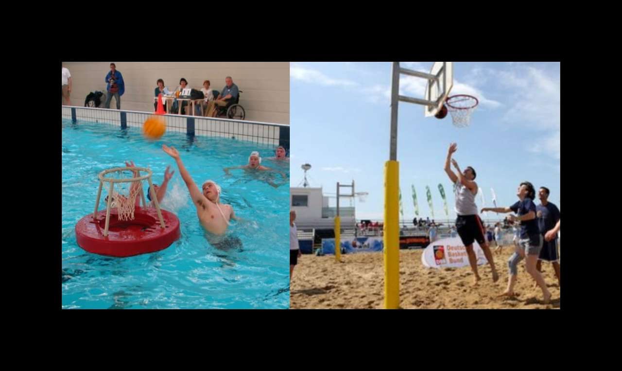 водный баскетбол и пляжный баскетбол онлайн-пазл