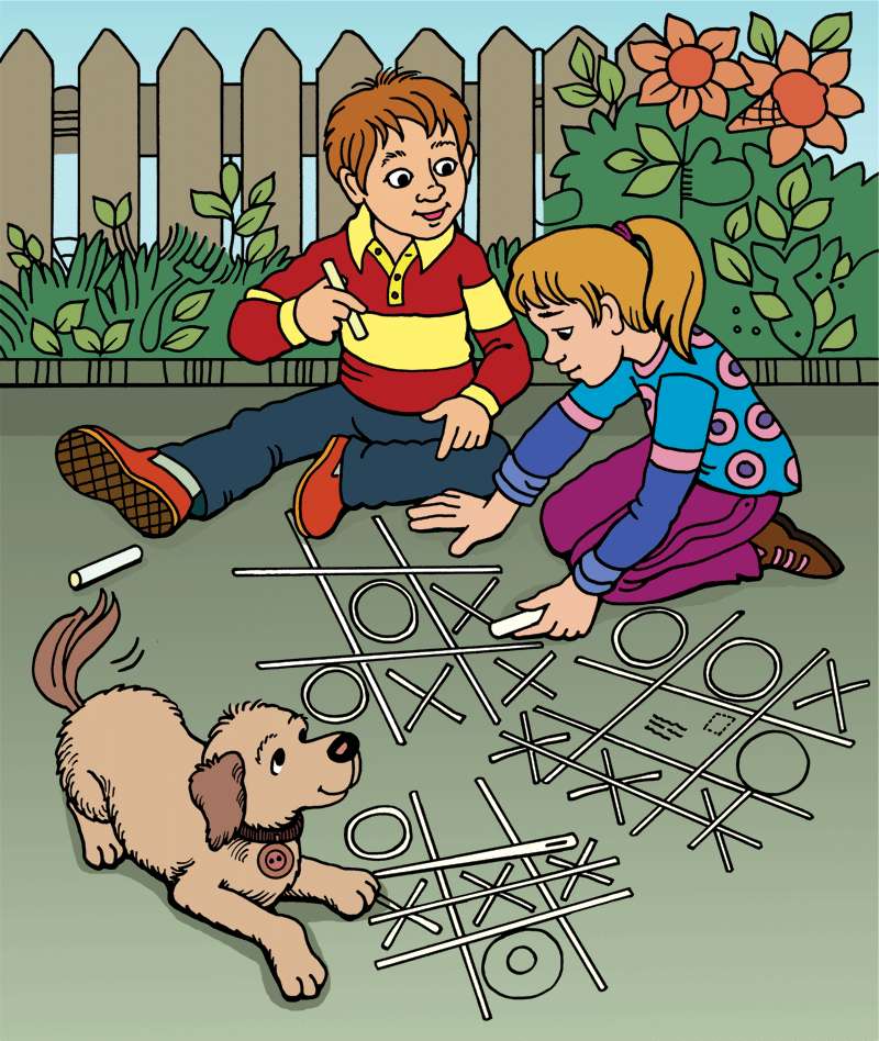 Bambini che giocano in giardino puzzle online