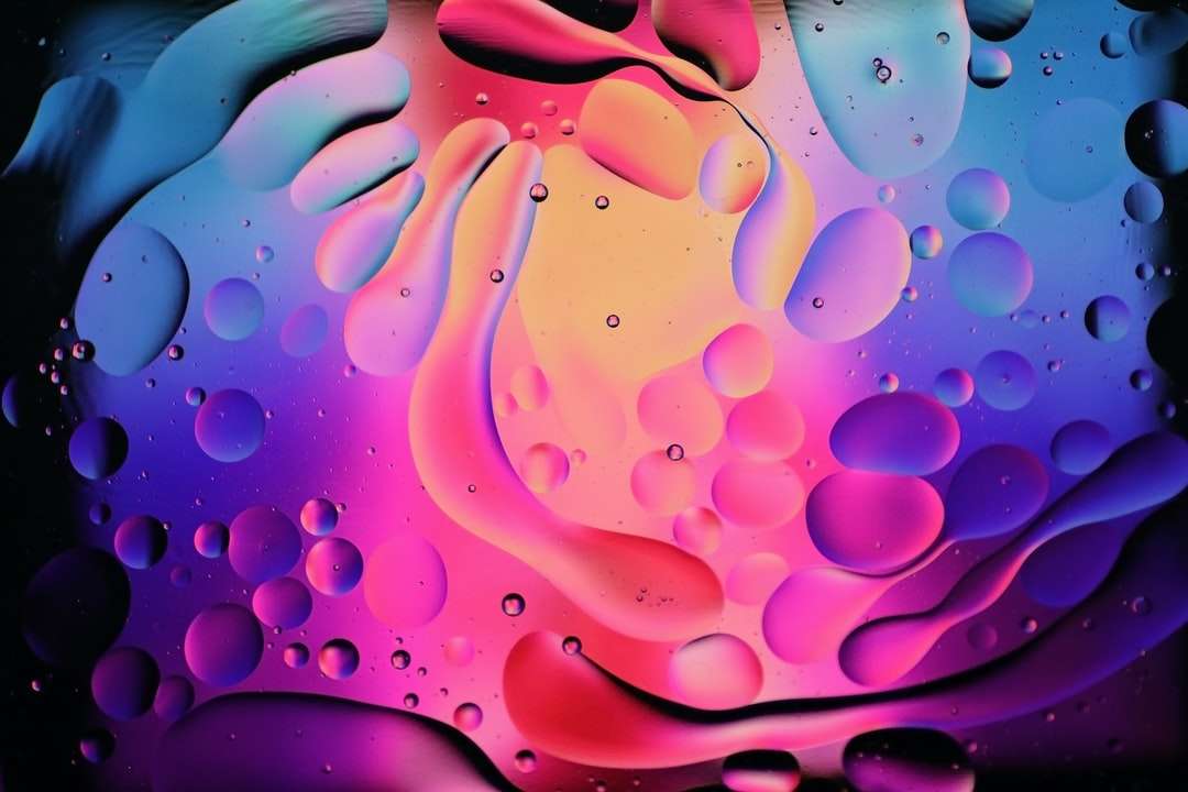 фиолетовая и синяя абстрактная живопись онлайн-пазл