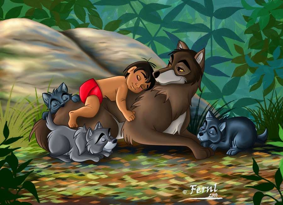 Mowgli and Mother Wolf jigsaw puzzle online