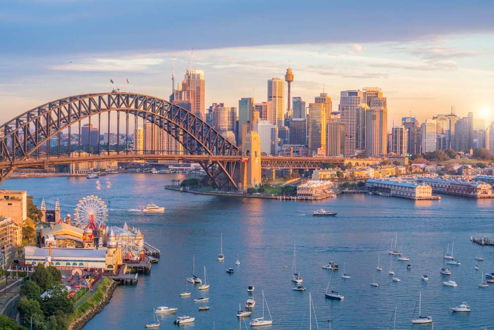Арочный мост Харбор в Сиднее онлайн-пазл