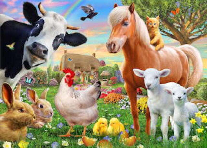 Среща с кози и приятели онлайн пъзел