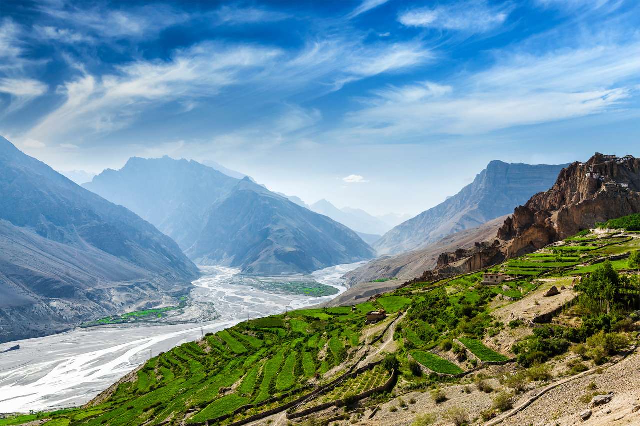 Údolí Spiti a řeka Spiti v Himálaji online puzzle
