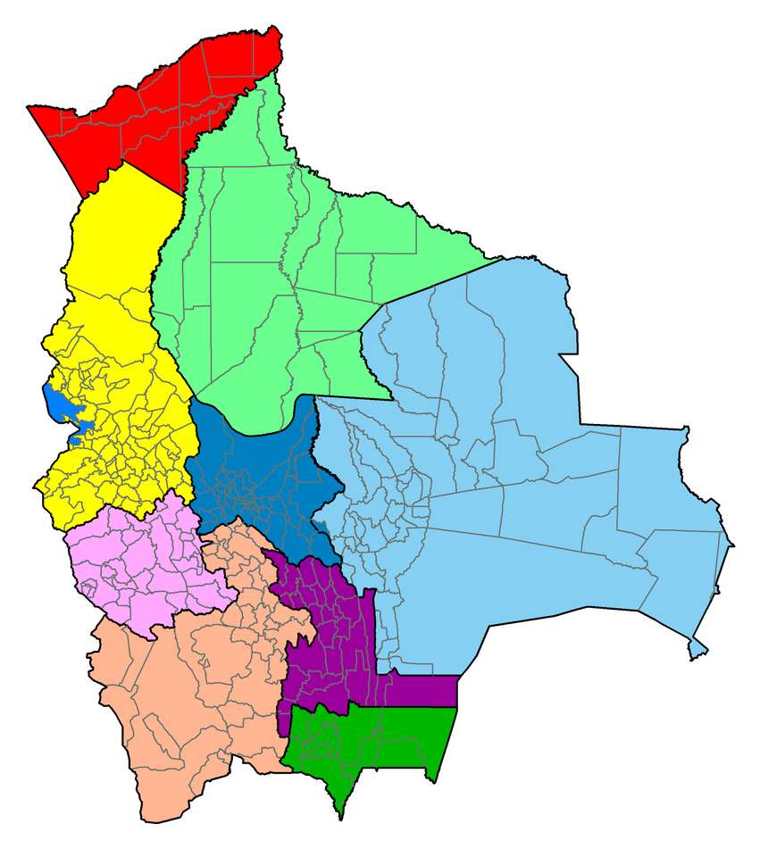 Mapa da bolívia quebra-cabeças online