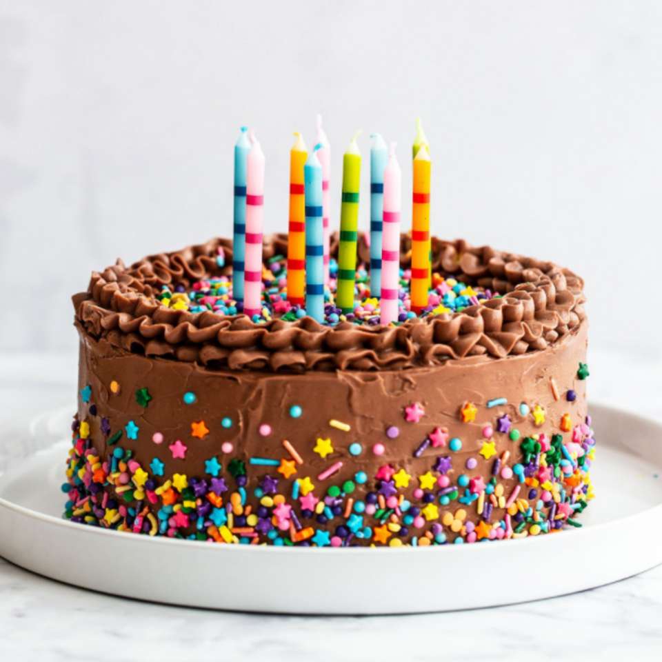Найкращий торт на день народження!❤️❤️❤️❤️❤️ онлайн пазл